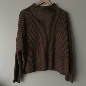 Brown Mock Neck Sweater
